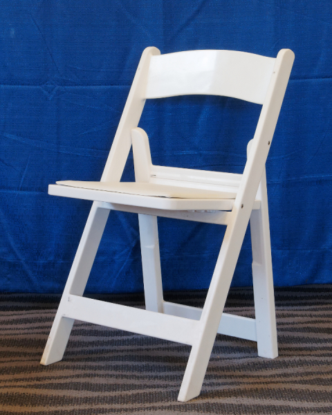 White Padded Folding Chair