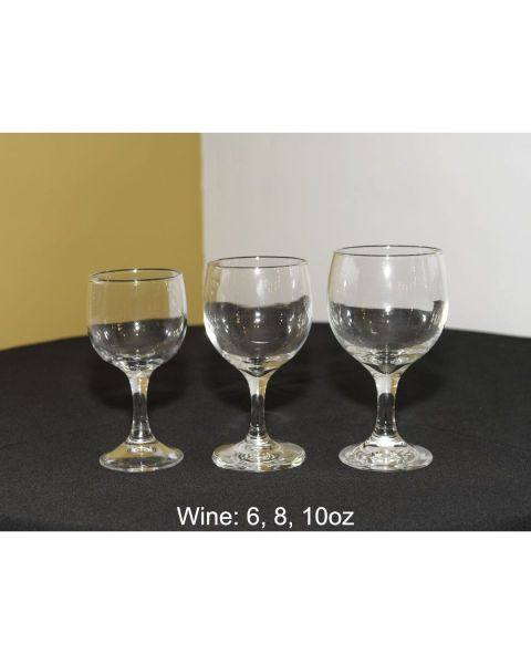 Wine: 6, 8, 10oz